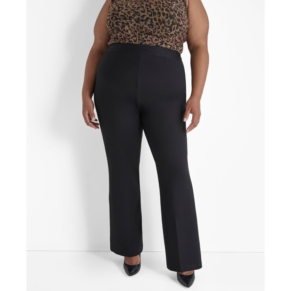 DKNY Plus Size 16W Ponte Wide-Leg Pants Black MSRP $99